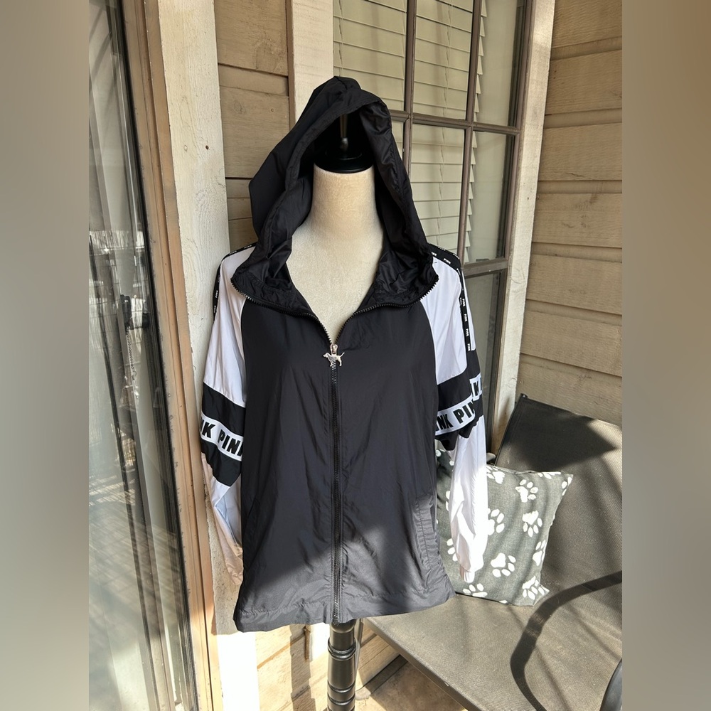 PINK Victoria's Secret Black and White Utility Jacket